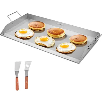 Pánev Vevor Grilovací deska 32×16 inch nerezová obdélníková s rukojetí