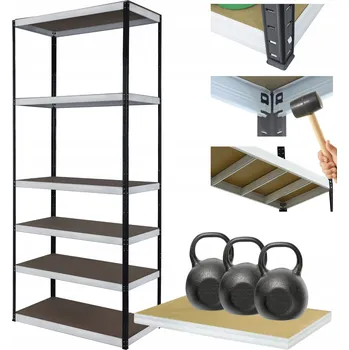 regál Kovový regál skladový stojan HELIOS 213x120x35cm 6 polic x 350kg ODOLNÝ