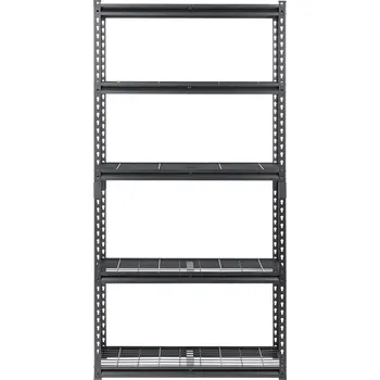 regál Vevor Regál s 5 policemi, nastavitelný kovový, nosnost 2000 lbs, 16"×36"×72"