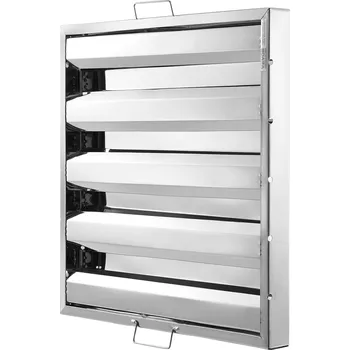 Příslušenství pro digestoř Vevor Lamelový filtr do odsavače par 19.5w×19.5h inch nerez 4 drážky 2 ks