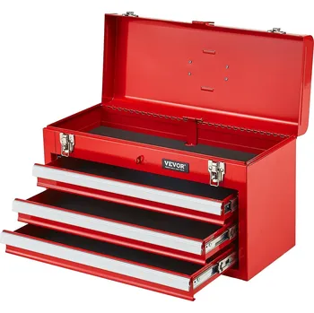 Vevor Kovový box na nářadí 20.5-inch, 3 zásuvky, eva vložky, zámek