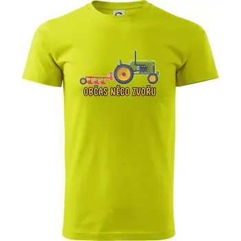 Traktor občas něco zvoře - Klasické pánské triko vyšší gramáže - 2XL ( Limetková )