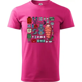 Pánská móda Co si sbalit na kempovani? - Klasické pánské triko vyšší gramáže - 2XL ( Purpurová )