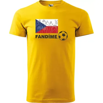 Sablio Tričko s potiskem Fandíme českému fotbalu - žluté 5XL