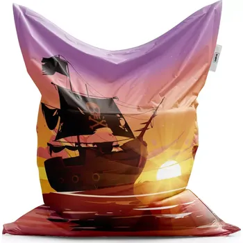 Sedací pytel Sablio Sedací vak Pirátská loď při západu slunce - 150x100 cm
