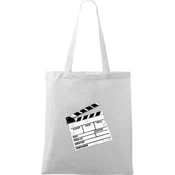 Nákupní taška Filmová klapka - Taška bavlněná - 42 x 38 cm ( Bílá )