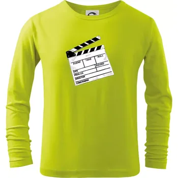 Chlapecké tričko Filmová klapka - Triko dětské Long Sleeve - 104-110cm / 3-4 roky ( Limetková )