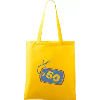 50 na krku štítek - Taška bavlněná - 42 x 38 cm ( Žlutá )