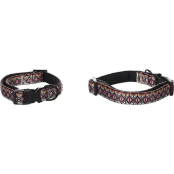 Obojek pro psa Obojek FLAMINGO Canggu s neoprenem modrý s etno vzorem (XS) 2x22-30cm