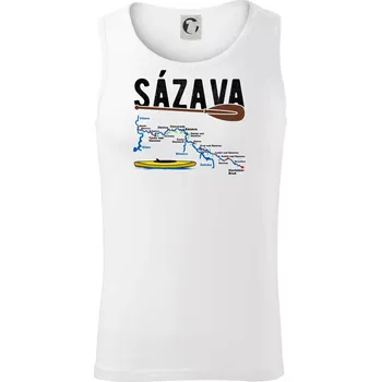 Mapa řeky Sázavy - Tílko pánské Core - S ( Bílá )