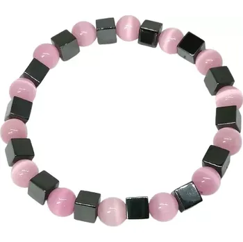 Náramek Náramek hematit a růžový ulexit