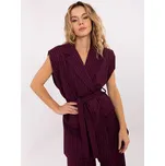 Vínová dámská elegantní vesta s ramenními vycpávkami IT-KZ-FL9790.66-bordo Velikost: S/M
