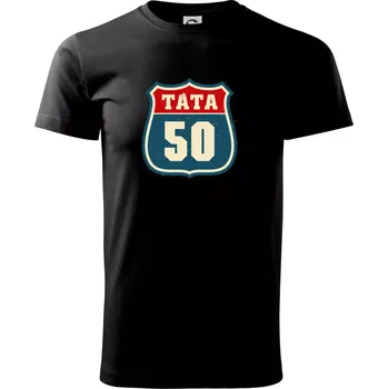 Táta 50 - Triko extra velké (5-8XL) - 6XL ( Černá )