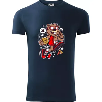 Sysel basket - Viper FIT - Pánské zůžené tričko - M ( Námořní modrá (velmi tmavá - téměř černá) )