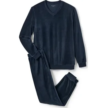 Pánské oblečení 686423 - Tchibo - Pyžamo z plyšového úpletu - pro muže - vel. L 52/54 - barva: modrá