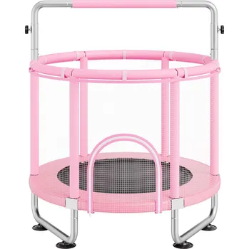 Trampolína Vevor Dětská trampolína 55" 4.6ft s ochrannou sítí a basketbalem, růžová