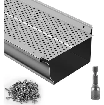 Vevor Ochranná mřížka na žlaby hliník 152 mm×264 cm 26 ks 4 mm otv. 0,5 mm