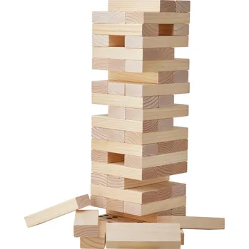 Dřevěná hračka Vevor Dřevěná věž na skládání 60 ks, borové dřevo, s taškou a skóre