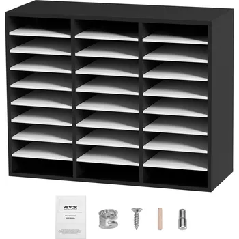 Úložný box Vevor Organizér na dokumenty z mdf, 27 přihrádek, nastavitelné police