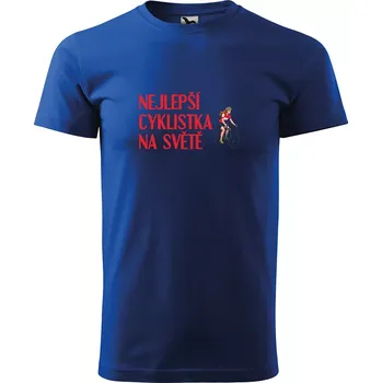 Sablio Tričko s potiskem Nejlepší cyklistka na světě - modré L