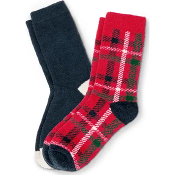 Pánské ponožky 723895 - Tchibo - Měkoučké ponožky - pro ženy - vel. 35-38 - barva: modrá/kostkovaný