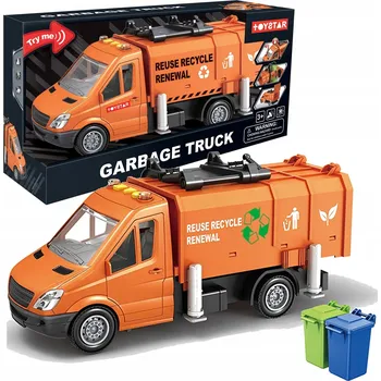 autíčko Velký popelářský vůz se zvedacím kontejnerem na odpad, se světlem