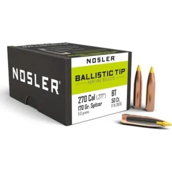 Příslušenství pro sportovní střelbu Střely Nosler Ballistic Tip Hunting .270 Cal., dia .277 170grs