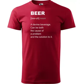 Pánské tričko Sablio Tričko s potiskem Beer - červené 5XL