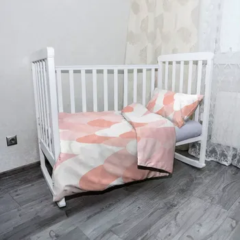 Povlečení Sablio Mikroplyšové dětské povlečení do postýlky Růžové obloučky - 100x135 / 40x60