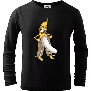 Chlapecké tričko Úchylný banán (Hana-creative) - Triko dětské Long Sleeve - 122 cm/6 let ( Černá )