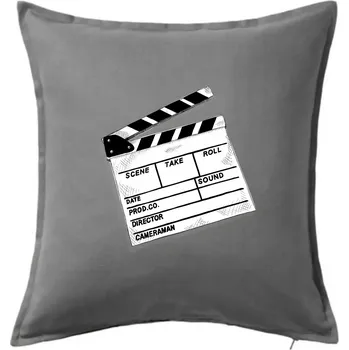 Polštář Filmová klapka - Polštář 50x50 - 50x50 - Pouze potah ( Tmavě šedý melír )