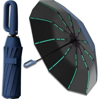 Deštník Camerazar TMAVĚ MODRÝ deštník, automatický skládací deštník s UV ochranou