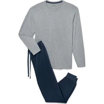 Pánské pyžamo 706716 - Tchibo - Pyžamo s náplety - pro muže - vel. L 52/54 - barva: modrá