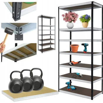 regál Kovový regál skladový stojan HELIOS 270x120x35cm 7 polic x 350kg ZÁTĚŽ