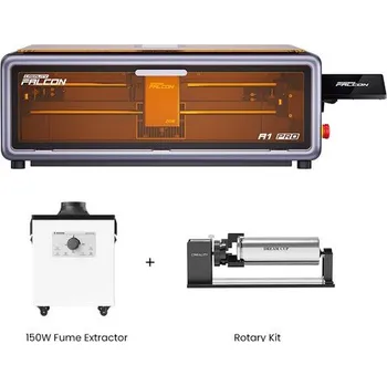 Laser na řezání Creality Falcon A1 Pro 20W Laser + Rotační Sada + 150W Odsavač Pár