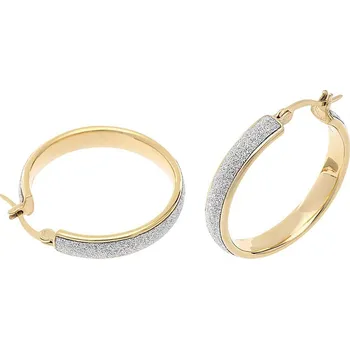 Souprava šperků MPM Dámské ocelové nerezové náušnice 7726 - stříbrnozlaté barvy