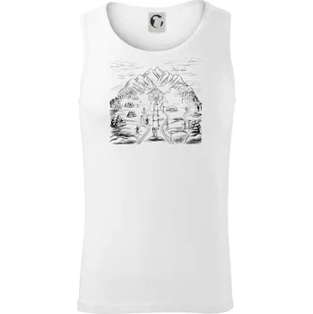 Hory a lyže - můj relax - Tílko pánské Core - L ( Bílá )