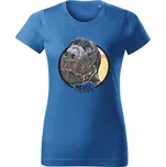 Dámské tričko se jménem a obrázkem vašeho psa. Azurová 3XL