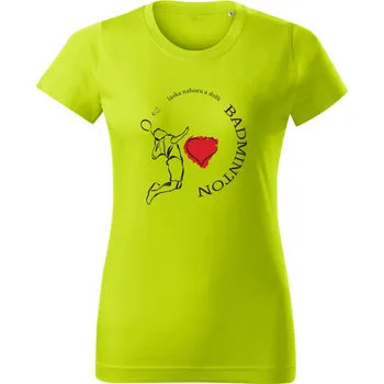 Dámské oblečení Dámské tričko, Badminton - láska nahoru a dolů Limetková 2XL