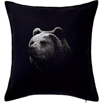 Polštář Medvěd fotka - Polštář 50x50 - 50x50 - Pouze potah ( Černá )