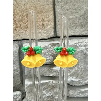 Vánoce Skleněné brčko vánoční zvoneček