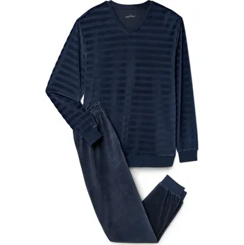 Dámské pyžamo 718690 - Tchibo - Pyžamová souprava z plyšového úpletu - pro muže - vel. XXL 60/62 - barva: modrá