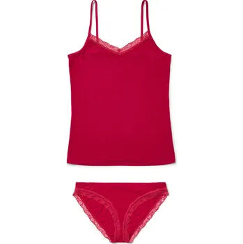 Kalhotky 711340 - Tchibo - Souprava košilky a kalhotek - pro ženy - vel. M 40/42 - barva: červená