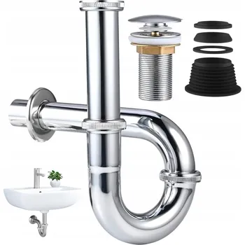 Sifon SYFON PRO UMYVADLO DŘEZ ODPAD 1 1/4"X32MM PŮLSYFON TRUBKOVÝ NEREZOVÁ OCEL