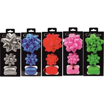 Party dekorace 2 rozety a stuha klubíčko Jednobarevná sada k balení dárků Varianta: modrá