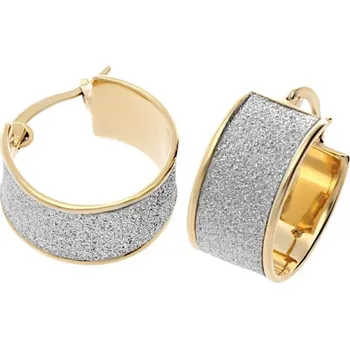 Souprava šperků MPM Dámské ocelové nerezové náušnice 7722 - stříbrnozlaté barvy