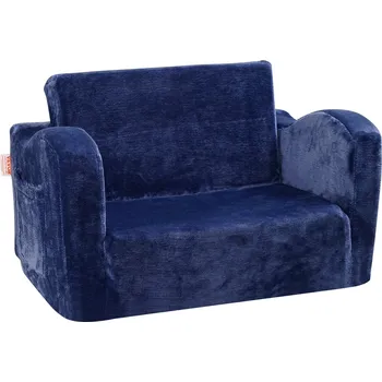 Pohovka Vevor Dětská rozkládací pohovka 2 v 1 pro batolata, modrá, na spaní