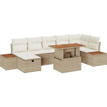 Sada zahradních pohovek 8 pcs Béžová polyratan Béžová3361418