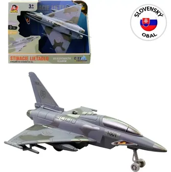 autíčko Made Stíhací letadlo na setrvačník na baterie se světlem a zvukem