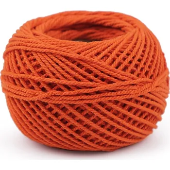 Příze Bavlněná příze macrame / háčkovací 40 g rozčesávací, barva 21 (06) oranžová mrkvová